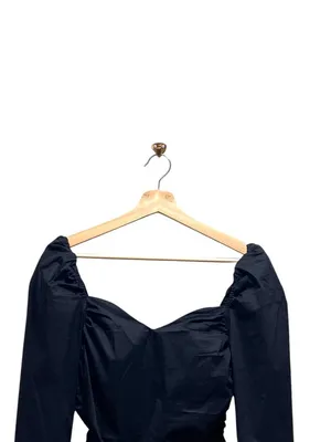 ASTR The Label Long Sleeve Ruched Top Black Size XS Whimsigoth Witchy Romantic thumbnail 6