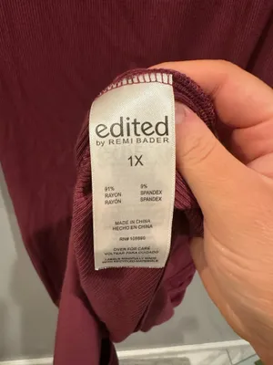 Edited by Remi Bader Cutout Long Sleeve Maxi Dress Burgundy thumbnail 7