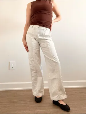 Aritzia Sunday Best High-Rise Utility Wide-Leg Pants in Off-White thumbnail 4