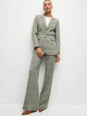 Veronica Beard Tonelli Plaid High Rise Wide Leg Pants Size 2 thumbnail 10