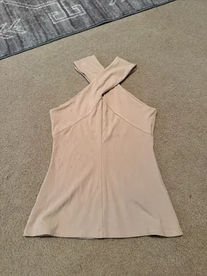 Heyson Criss Cross Halter Top Tan thumbnail 2