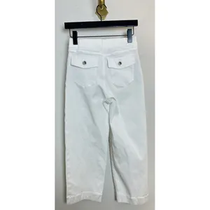 SPANX Stretch Twill Wide Leg Crop Pants in Bright White Size Small thumbnail 7