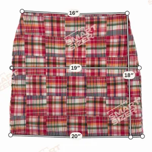 Talbots Patchwork Cotton Madras Plaid Mini Skirt Pink Green Colorful Size 8 thumbnail 6