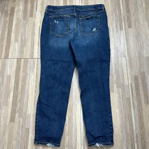 Maurices Dark Blue Distressed Skinny Jeans, Size 12 Short thumbnail 7