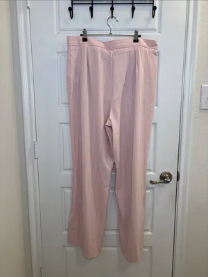 NWT Mint Velvet Pink Pinstripe 2 Piece Shirt Pants Set XL thumbnail 10