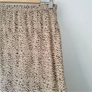 DUE Per Due 100% Silk Tan Brown Chevron Maxi Skirt‎ Size 4P thumbnail 10