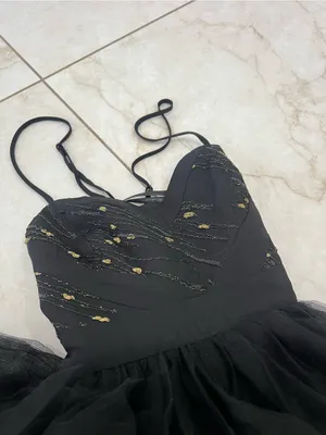 BCBGeneration Black Tulle Mini Dress Size 0 US thumbnail 2