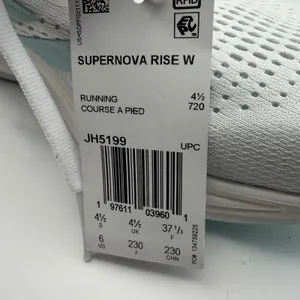 Adidas Women's Sz 6 Supernova Rise Shoes White‎ Linen Green Metallic New thumbnail 10