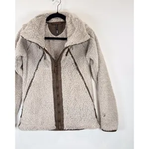 Kuhl Womens Flight Jacket Beige Avina Full Zip Sherpa Fleece Hooded Outdoor XS thumbnail 5