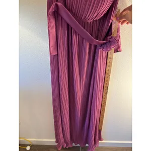 Dessy Collection Pleated Strapless Maxi Dress Sugar Plum Purple Rosette Size 10 thumbnail 6