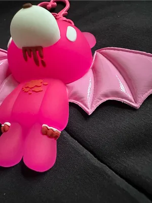 Pink Bat Wing Bear Keychain thumbnail 3