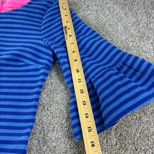 Lilly Pulitzer Alden Flutter Sleeve Shift Dress Womens M Blue Striped Resortwear thumbnail 6