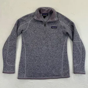 Patagonia Womens XS Better Sweater 1/4 Zip Pullover Vail‎ Logo Lavender thumbnail 1