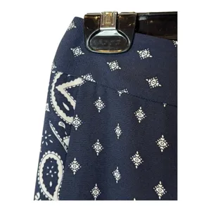 Cabi Pants Women 2 Navy Blue White Geometric Track‎ Star Flowy Wide Leg Trousers thumbnail 6