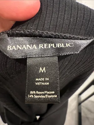 Banana Republic Black Ribbed Short Sleeve Top thumbnail 6
