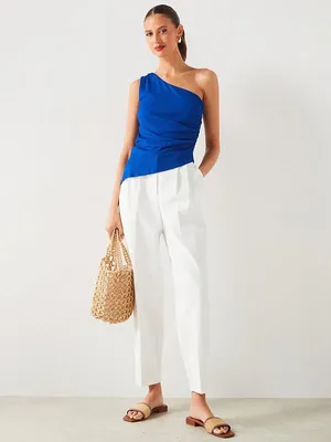 Mango Blue One Shoulder Top thumbnail 2