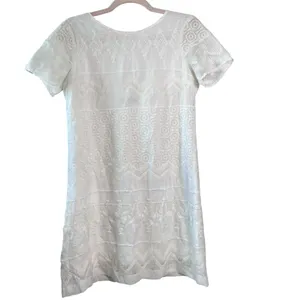 Abercrombie Fitch White Lace Embroidered Mini Dress S Boho Cottagecore‎ Summer thumbnail 2