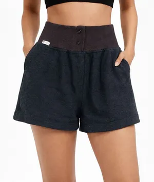 NWT Nike Reverse French Terry Baggy Shorts Black Brown High Rise Athleisure Sz M thumbnail 1