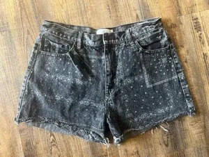 KanCan Black Jean Shorts Distressed Size 30 thumbnail 1