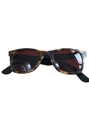 Ray-Ban Wayfarer RB2140 Sunglasses Tortoise Frame Red Lenses Italy Handmade thumbnail 11