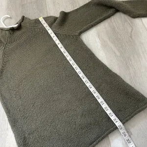 L.L. Bean Sweater cotton roll neck knit womens Green (medium) classic fisherman thumbnail 6