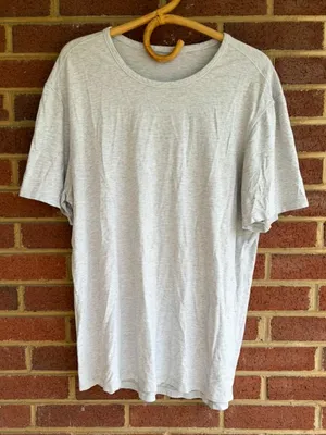 Lululemon Light Gray Short Sleeve Shirt Women's Large thumbnail 1