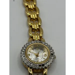 Womens Gold Tone Quartz Watch Rhinestone Bezel Base‎ Metal Japan Movement thumbnail 7