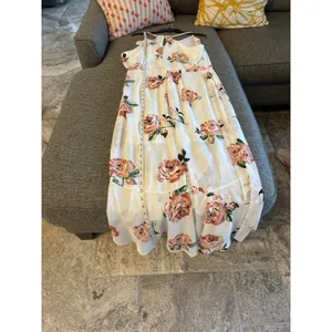 Disney‎ Princess XL Ivory Floral Ruffle High Low Maxi Dress EUC thumbnail 10