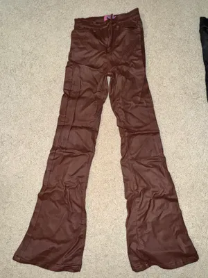 Edikted Leather Flare Pants thumbnail 2