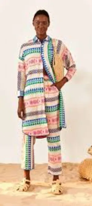 FARM RIO Jacquard Printed Button Down Dress Small‎ thumbnail 1