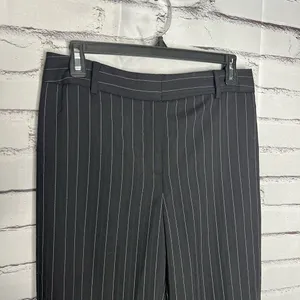Ann Taylor Y2K Black Wide Leg Pinstripe Retro Pants Baggy SZ 4 High Rise Casual thumbnail 5