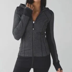 Lululemon Daily Practice Scuba weathered herringbone zip up hooded jacket 10 thumbnail 3