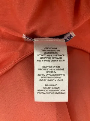 Tommy Bahama Lanai Breeze Double Layer Chiffon Tunic Dress M Coral Pink Tassel thumbnail 16