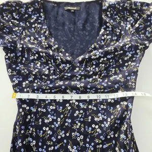 Madewell Seamed Flutter Sleeve Maxi Dress Navy Floral V-Neck NU512 Size 0 thumbnail 9