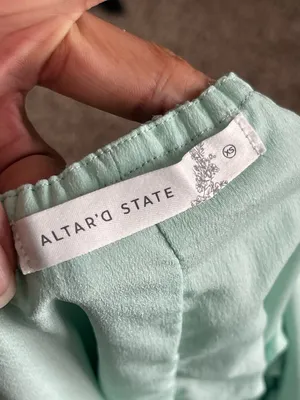 ALTAR'D STATE | Mint Green Maxi Dress with Ruffled Straps Sz XS thumbnail 10