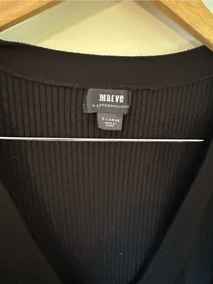 Maeve Anthropologie Luana cropped sweater black extra large thumbnail 3
