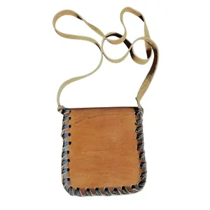 Vintage Mexican Leather Crossbody‎ Bag Monterrey Souvenir Hand-Stitched Floral thumbnail 3