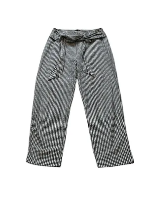 Free People High Waist Pants Cropped Tie Front Gingham Retro Vibes Casual Preppy thumbnail 2