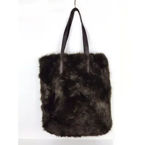 Urban Outfitters Brown Faux Fur Tote Bag Y2K Shoulder Purse Large Fuzzy Grunge thumbnail 3