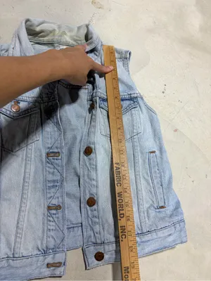 Madewell Light Wash Denim Vest with Button Front small thumbnail 2