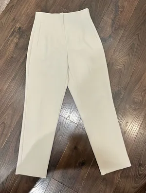 Zara Cream Straight Leg Women's Pants thumbnail 1
