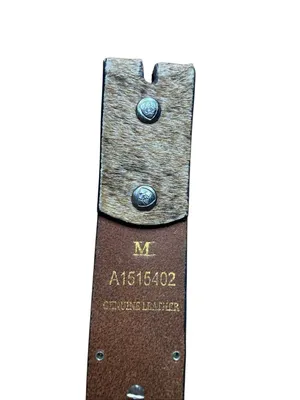 Women’s Ariat hair on cowhide leather, turquoise beaded and rhinestone belt Medi thumbnail 5