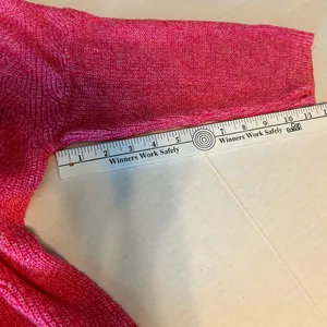 Lands’ End linen blend sweater dark pink, size Large thumbnail 6