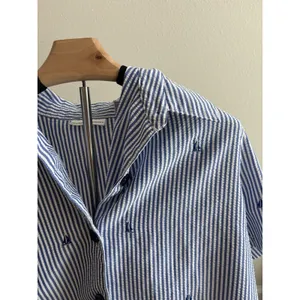 Women's Draper’s & Damon’s‎ Blue & White Striped Button Down - Nautical thumbnail 6