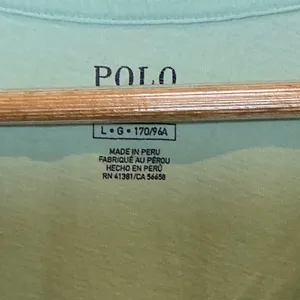Polo Ralph Lauren Womens V-Neck T-Shirt Aqua Blue Cotton Short Sleeve Large Logo thumbnail 4