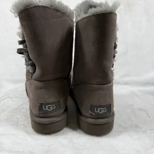 UGG Gita Grey Suede Shearling Lace Up Boots 1018629 Womens Size 6 thumbnail 6