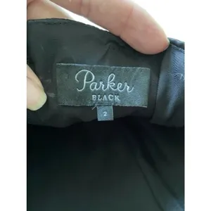 PARKER Remi Black Satin Print Strapless‎ Fit & Flare Party Dress 2 Hoco thumbnail 5