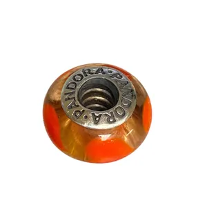 Pandora Murano Glass Bead Orange Spots 925 ALE Sterling Silver Charm Bracelet thumbnail 5
