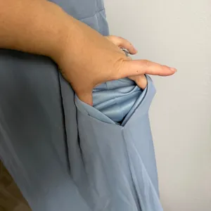 NWT Birdy Grey Kira Chiffon One Shoulder Dusty Blue Bridesmaid Dress Womens L thumbnail 4