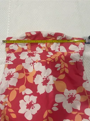 Bright Coral Floral Summer tube with built bra mini Dress thumbnail 3